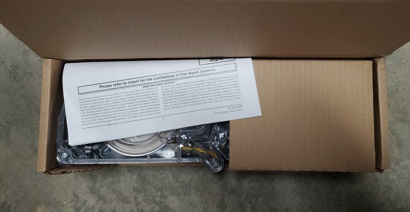 System Sensor D4120 4 Wire Photoelectric Duct Smoke Detector