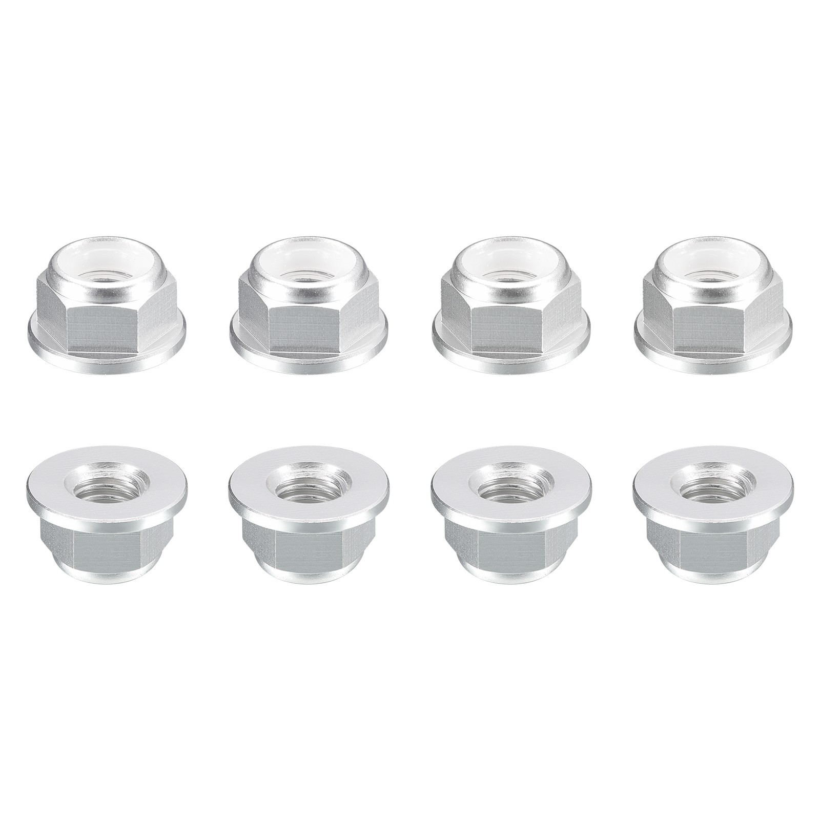 Nylon Insert Hex Lock Nuts, 8pcs - M3x0.5mm Self-Locking Nut(Silver)