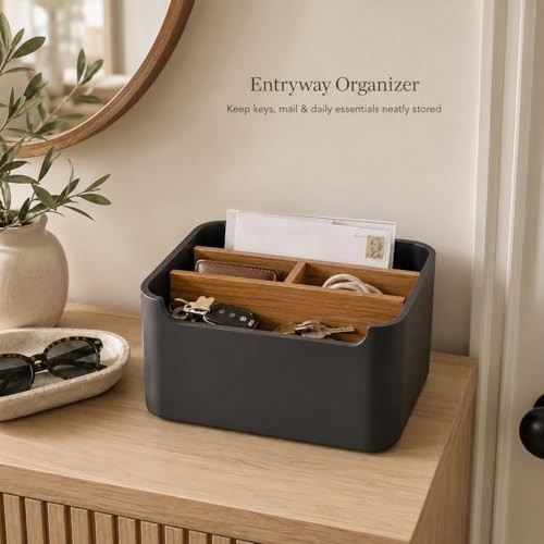 Remote Control Holder, Desk Organizer with Removable 1 Pack BLACK