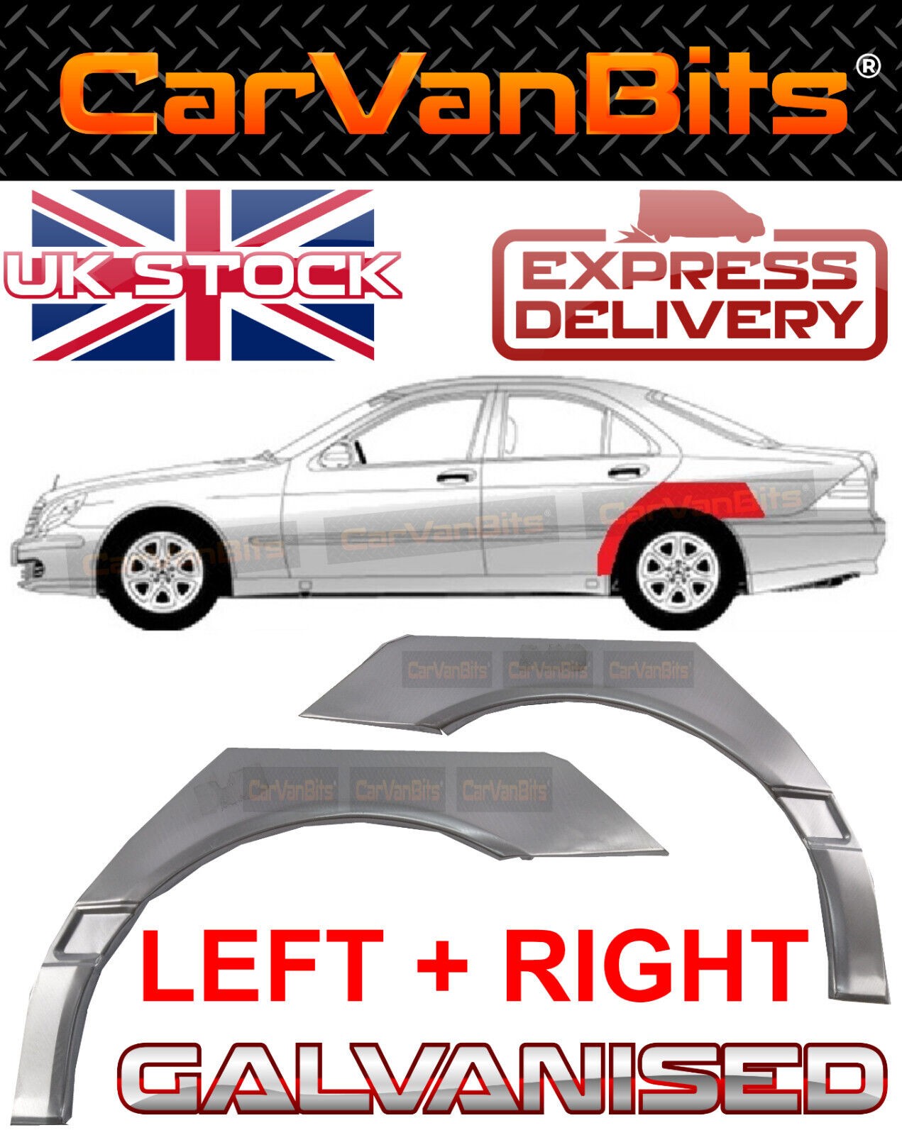 FOR MERCEDES S CLASS W220 98-05 REAR WHEEL ARCH WING REPAIR FENDER PANEL PAIR