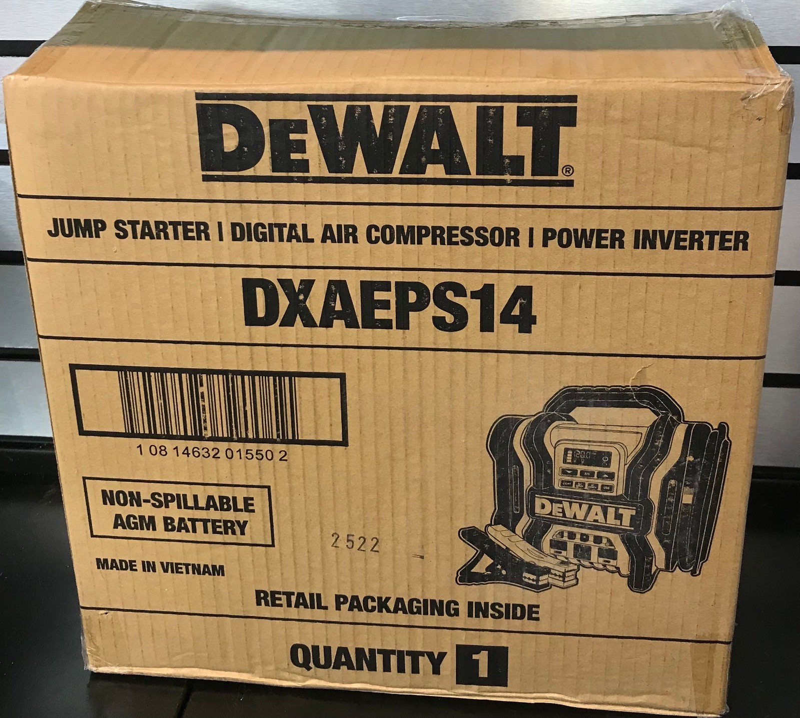 DEWALT Portable Power 2000 Peak Amp Jump Starter w/Digital Compressor NEW SEALED