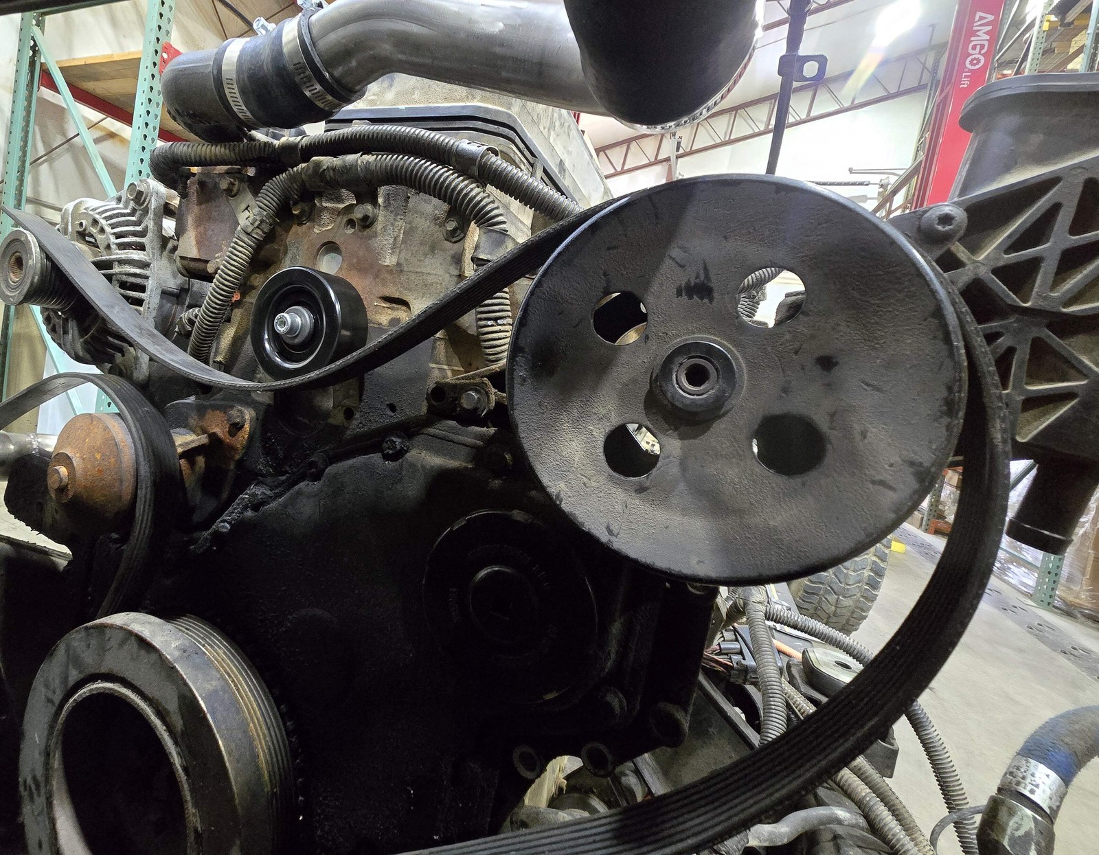 Power Steering Pump Relocation Bracket for 5.9l 6.7l Cummins