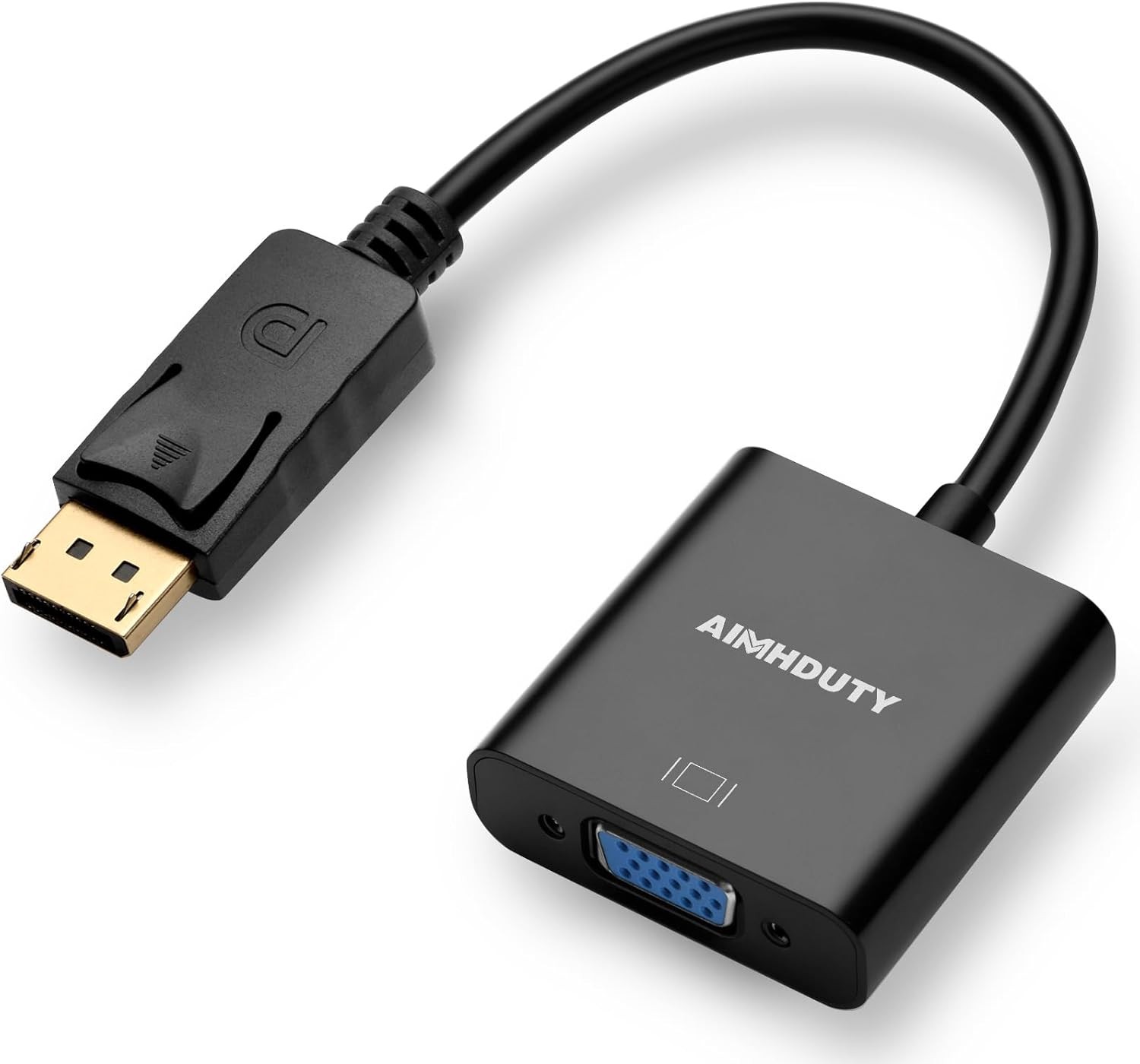 Displayport to VGA Adapter, Gold Plated DP Male Female Converter BLACK