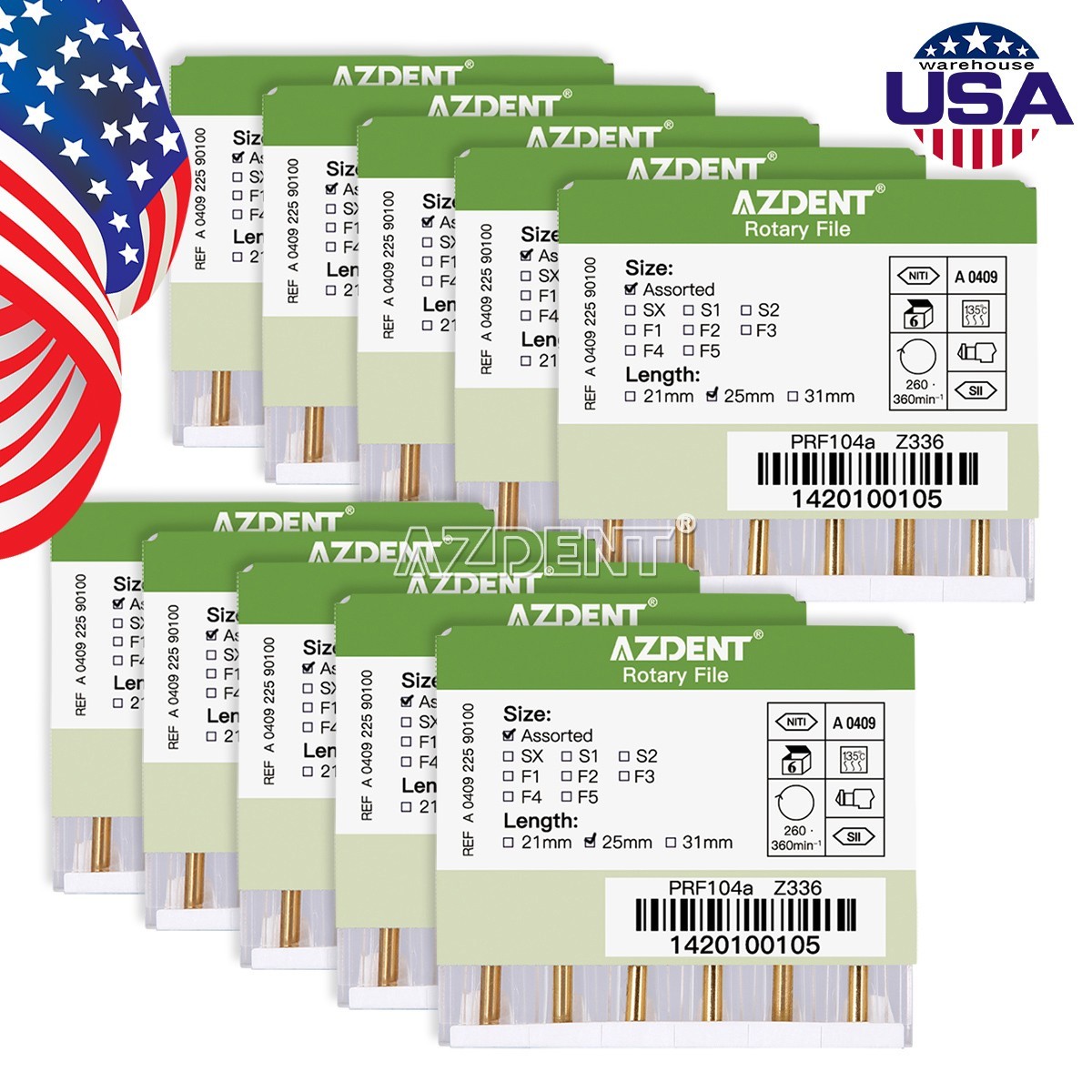 50X 25mm Dental Endodontic Rotary Heat Activated Root Canal Engine Use Niti File