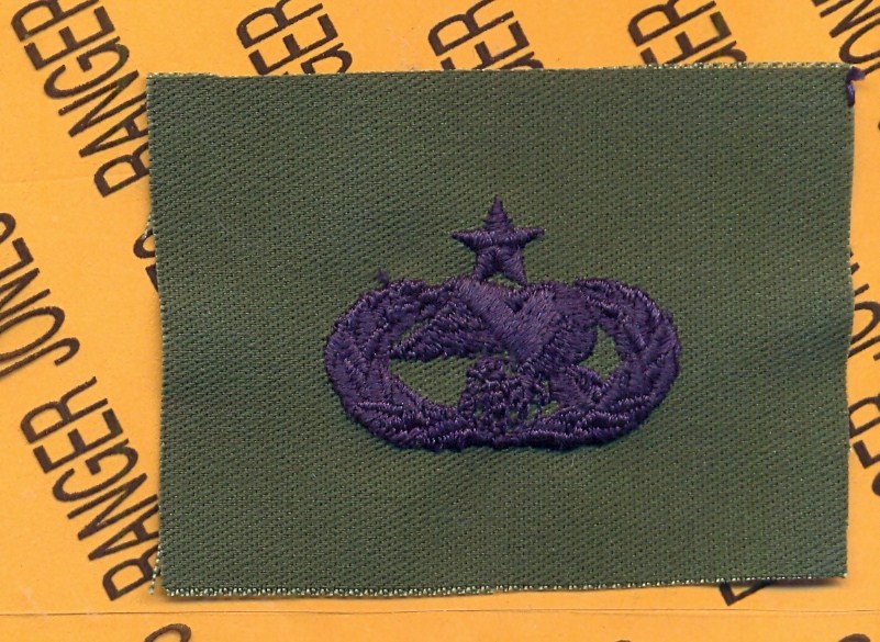 USAF Air Force Senior Transportation Qualification OD Green & Blue badge patch