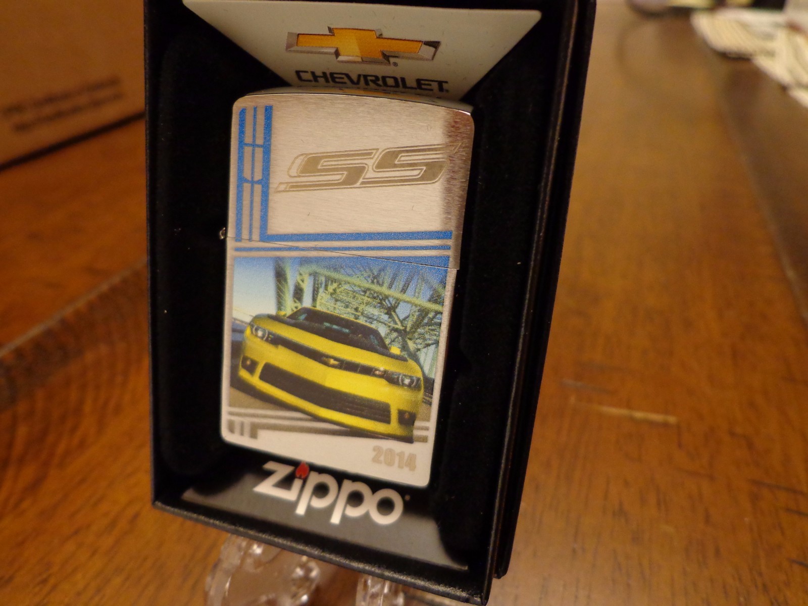 CHEVY CHEVROLET CAMARO SS 2014 YELLOW & BLACK ZIPPO LIGHTER MINT IN BOX 2017