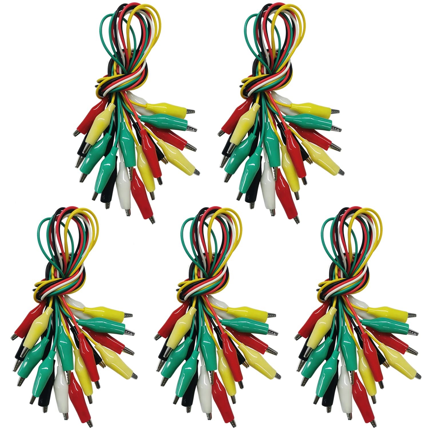 Crocodile Alligator Clips Electrical, 5 Colors Test Leads & Probes Dual Ended