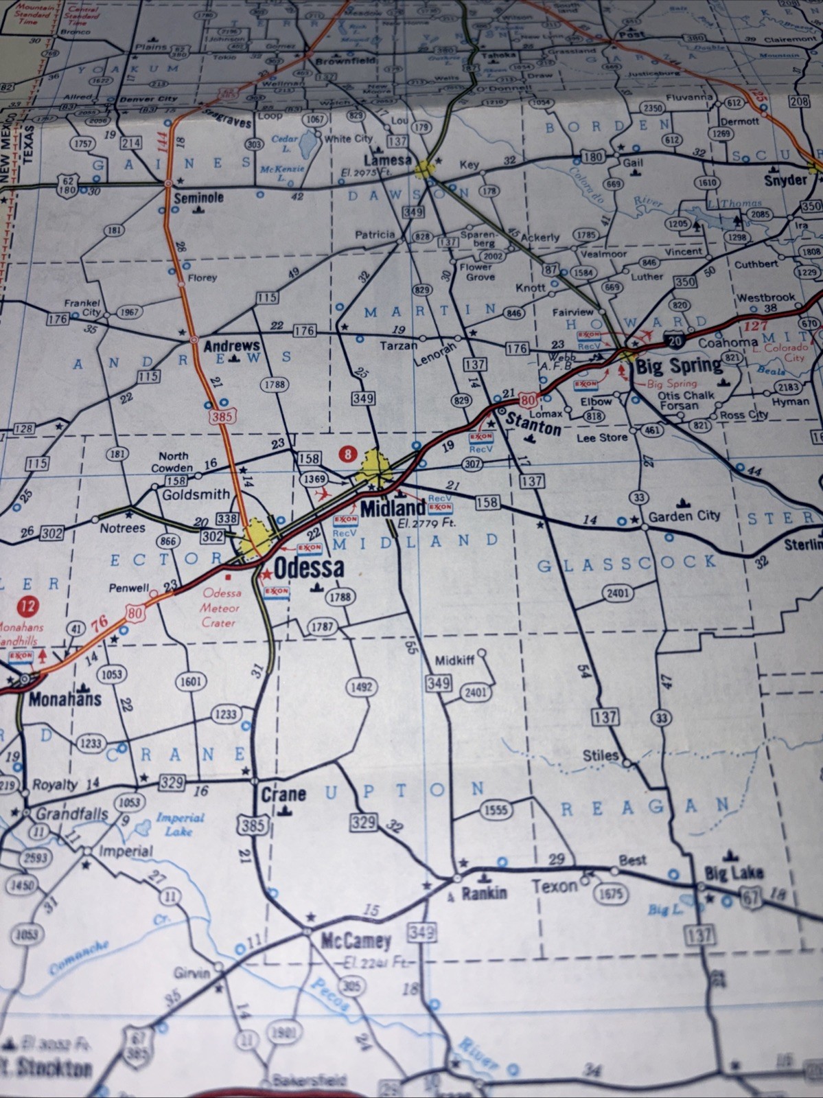 T exas Road Map 1977 Great For Scrapbooking Or Crafts