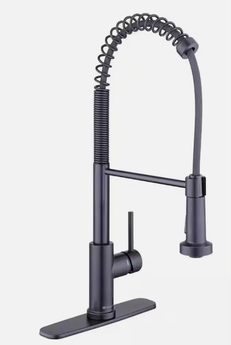 Glacier Bay Paulina Spring Neck Pull Down Kitchen Faucet Matte Black