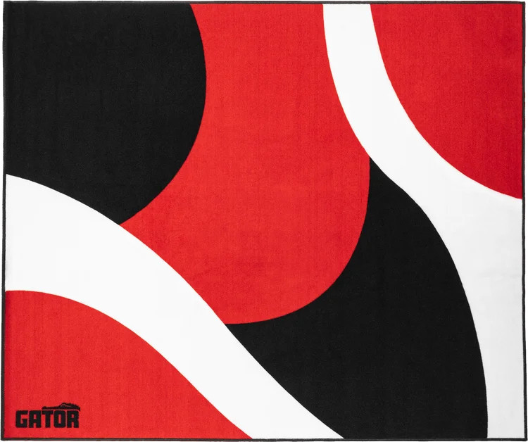 Gator Drum Rug - Black/Red/White