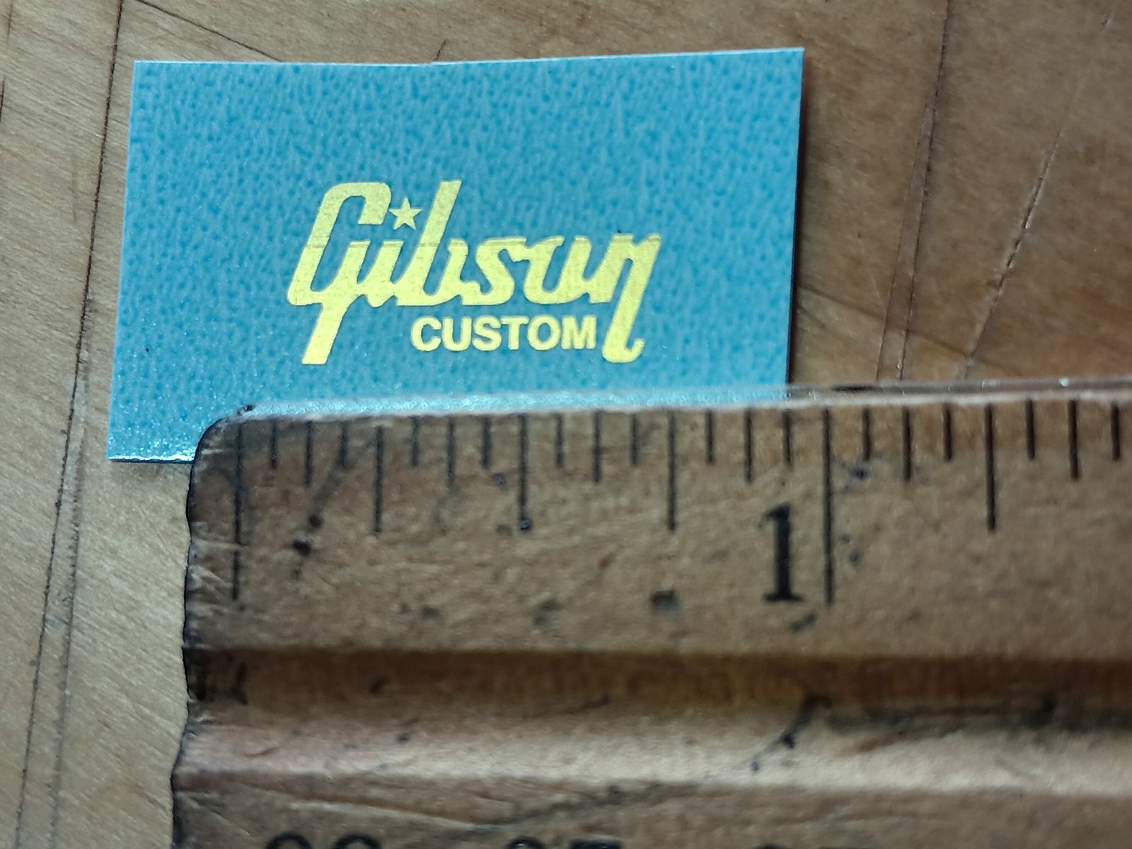 Gibson Custom Shop, back of headstock Premium Waterslide Decal Metallic Gold Ink