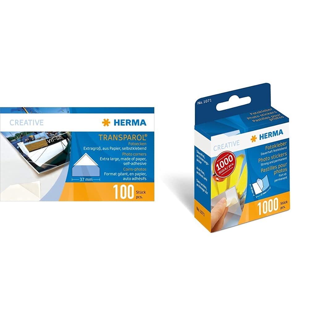Transparol photo corners, extra large 100 pcs. double strips & Photo Stickers, 1