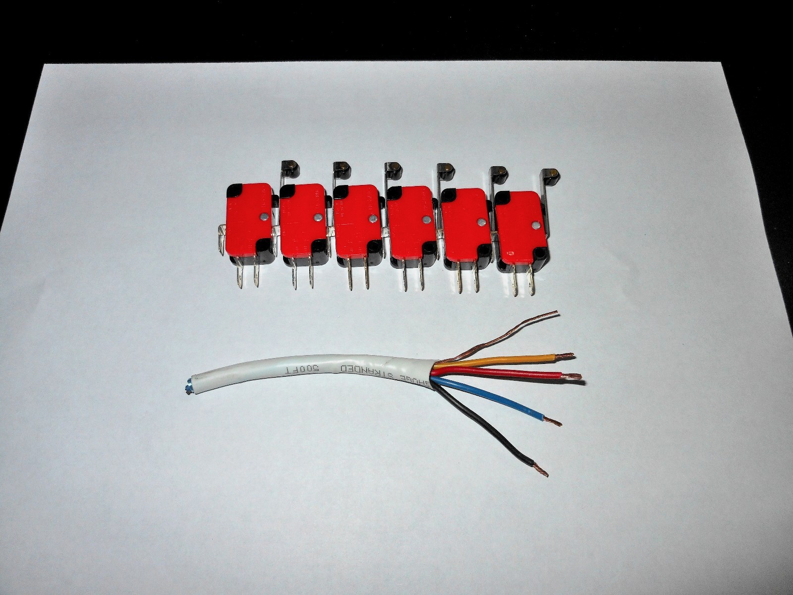Omron Snap Switch V-156-1C25 Home Switches (Set Of 6) & 36ft 18/4 Shielded Cable