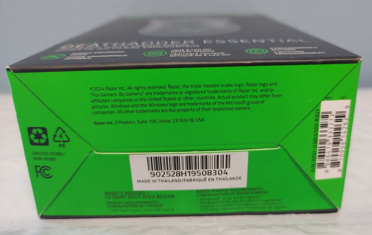 Razer DeathAdder Essential Wired Optical Gaming Mouse 6400 DPI - New! Sealed!