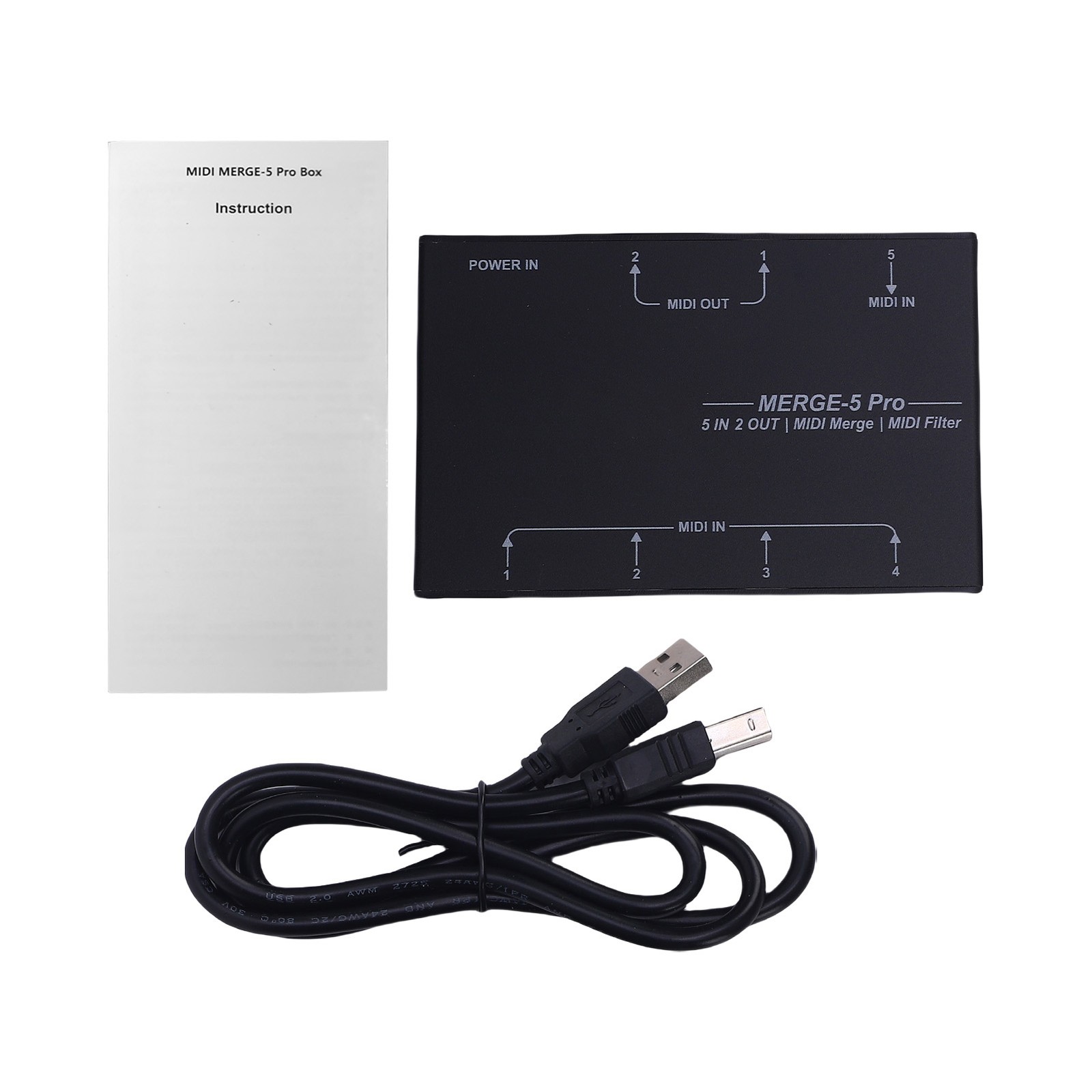 USB MIDI Host Box MIDI Splitter For MIDI Keyboard