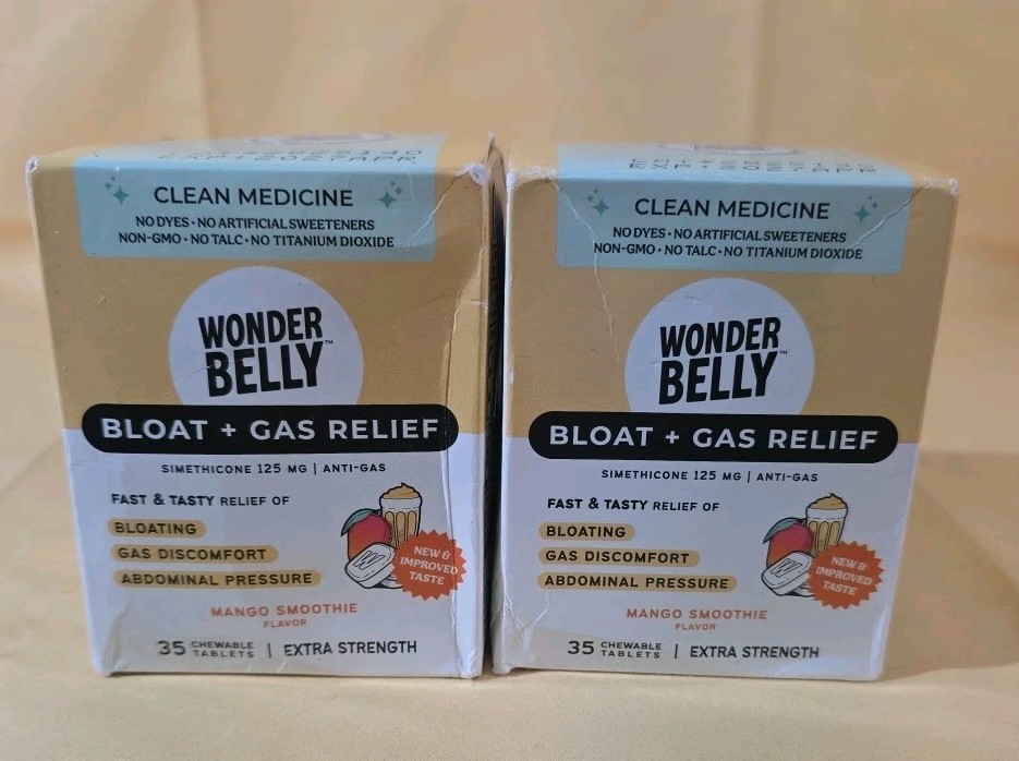 2 Pk: Wonder Belly Bloat+Gas Relief, Mango smoothie EXP 12/26