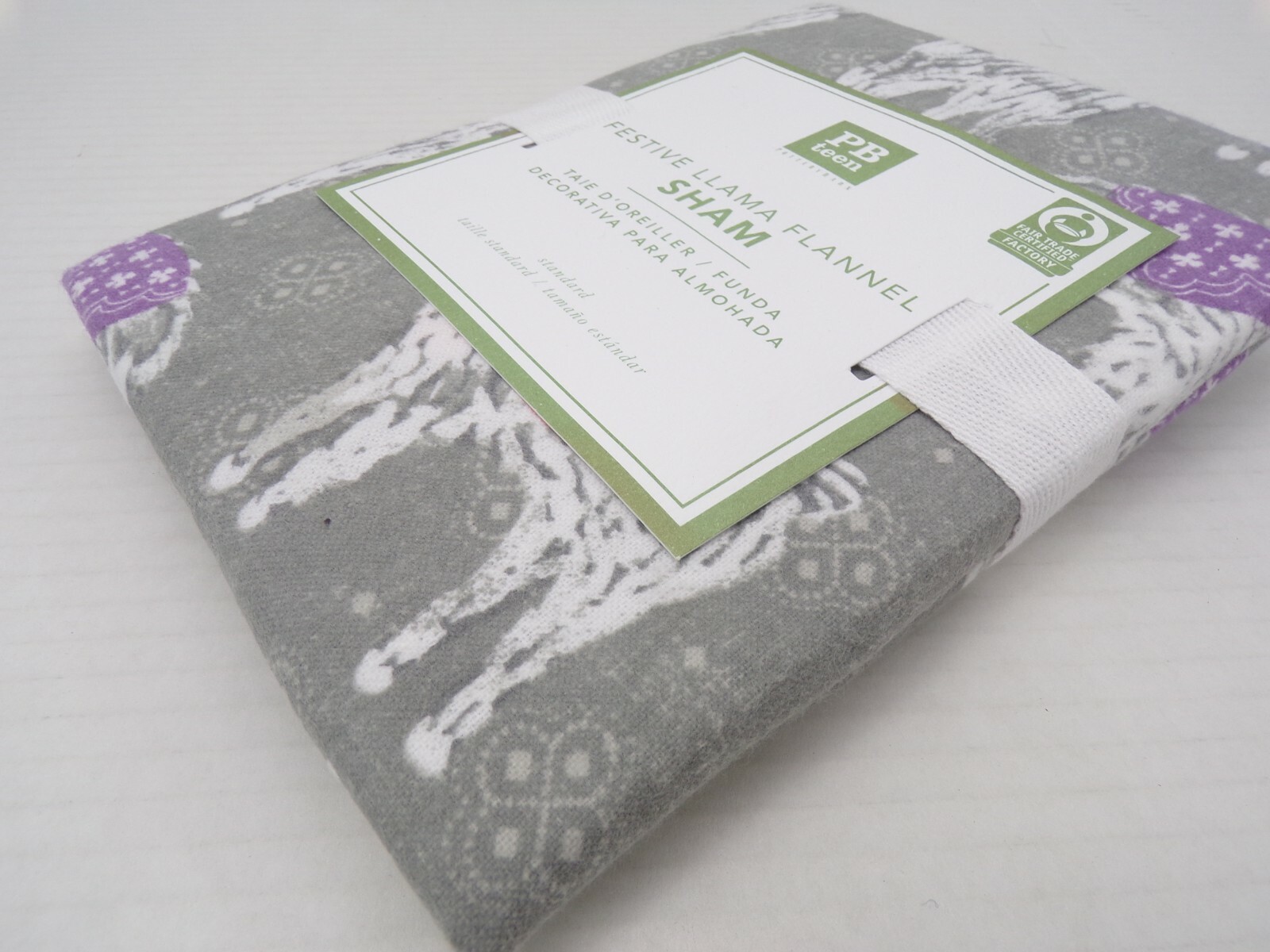 Pottery Barn Teen Winter Llama Organic Flannel Sham Cozy Standard Multi #9555