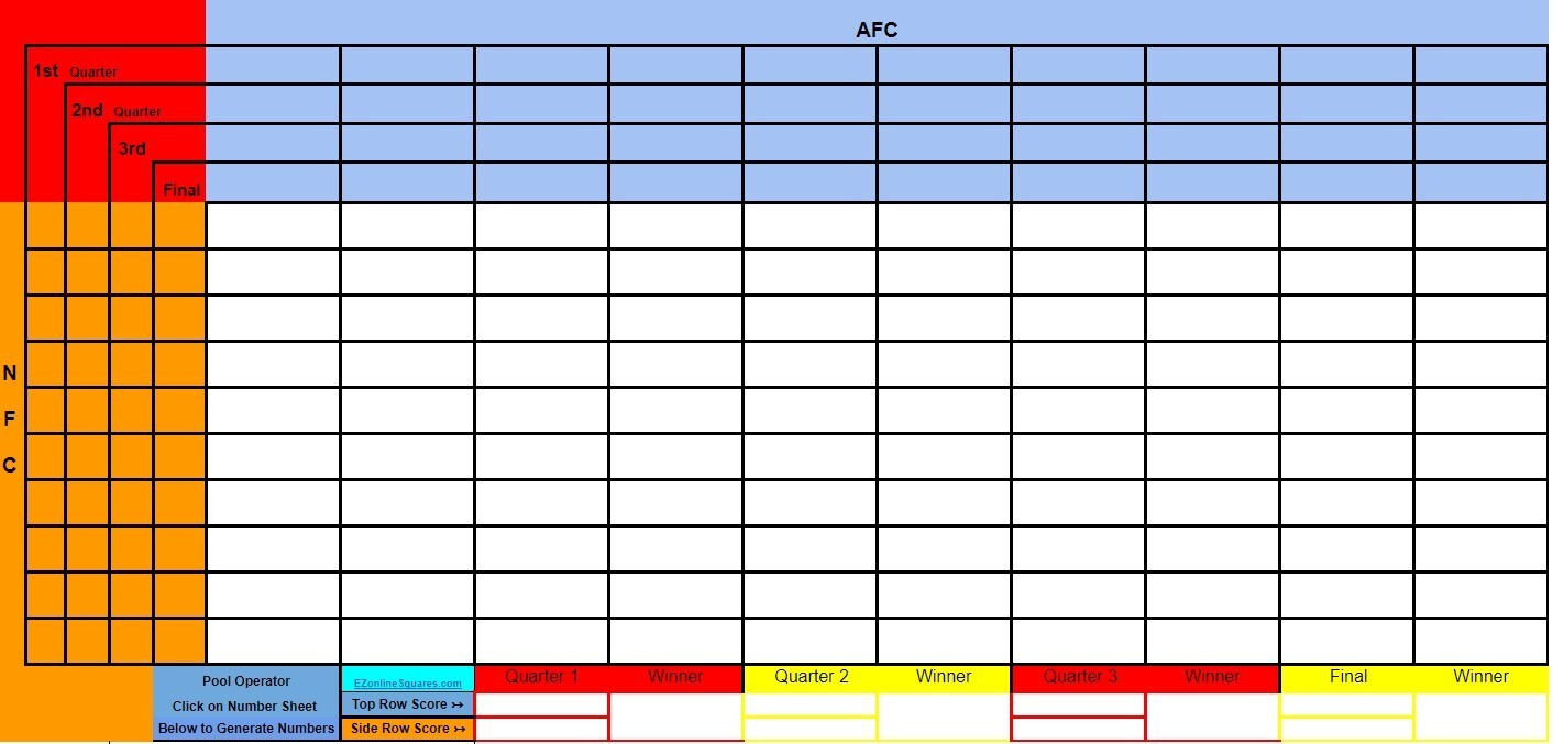 Super Bowl Squares NCAA NFL Football NBA Basketball. Run Your pool with 1 LINK