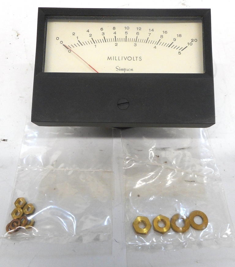 SIMPSON INSTRUMENTS, MILLIVOLT DC, MODEL 523, CAT. NO. 17296