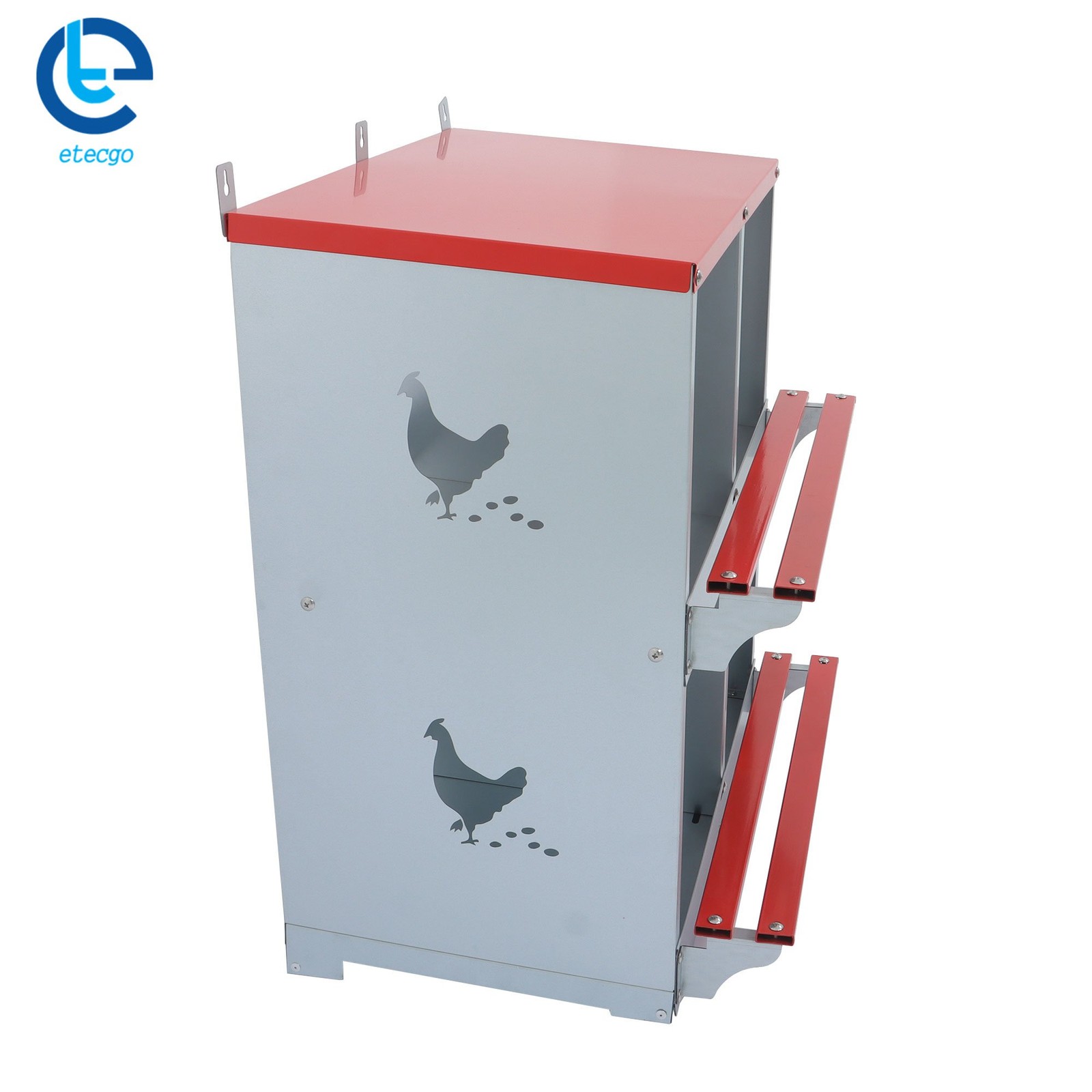 Chicken Nesting Boxes 4 Compartment Metal Poultry Nest Box Wall Mount For Hens