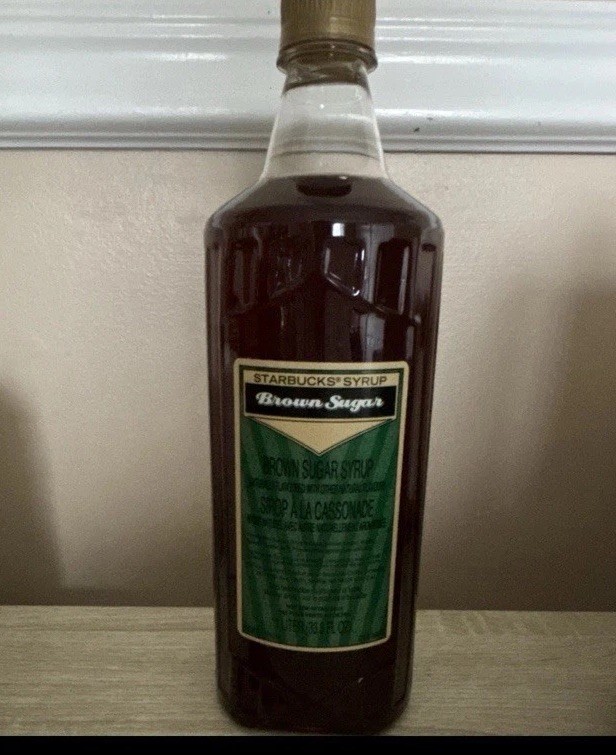 Starbucks Brown Sugar Syrup Bottle Brown 33.8 oz Large Coffee Flavoring Beverage