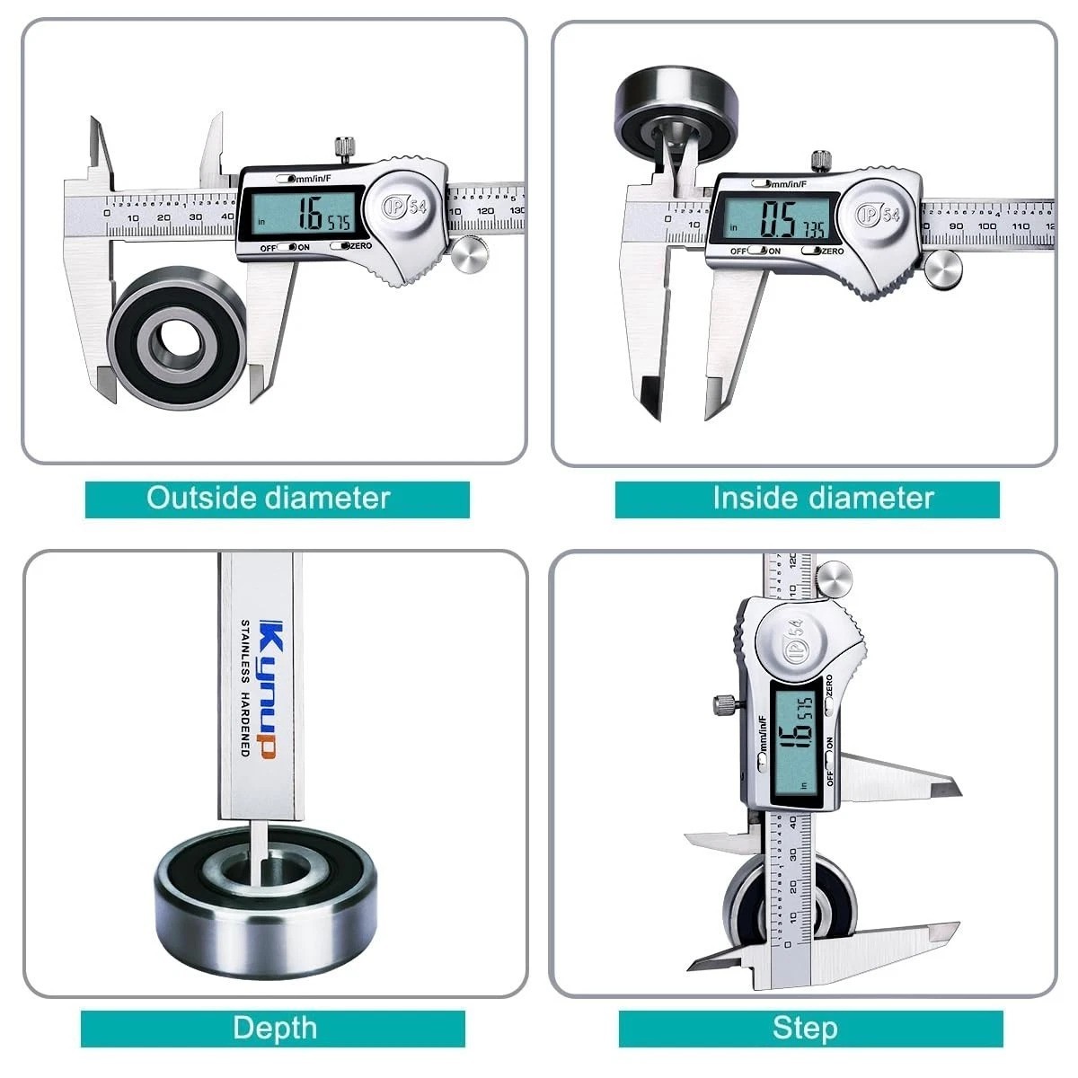 Multi-Function 8 Inch Digital Caliper - Splash-Proof & Easy Unit Switch