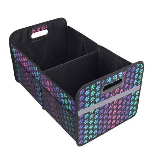 Car Trunk Organizer, Collapsible Multi-Compartment Auto Storage Box Colorful