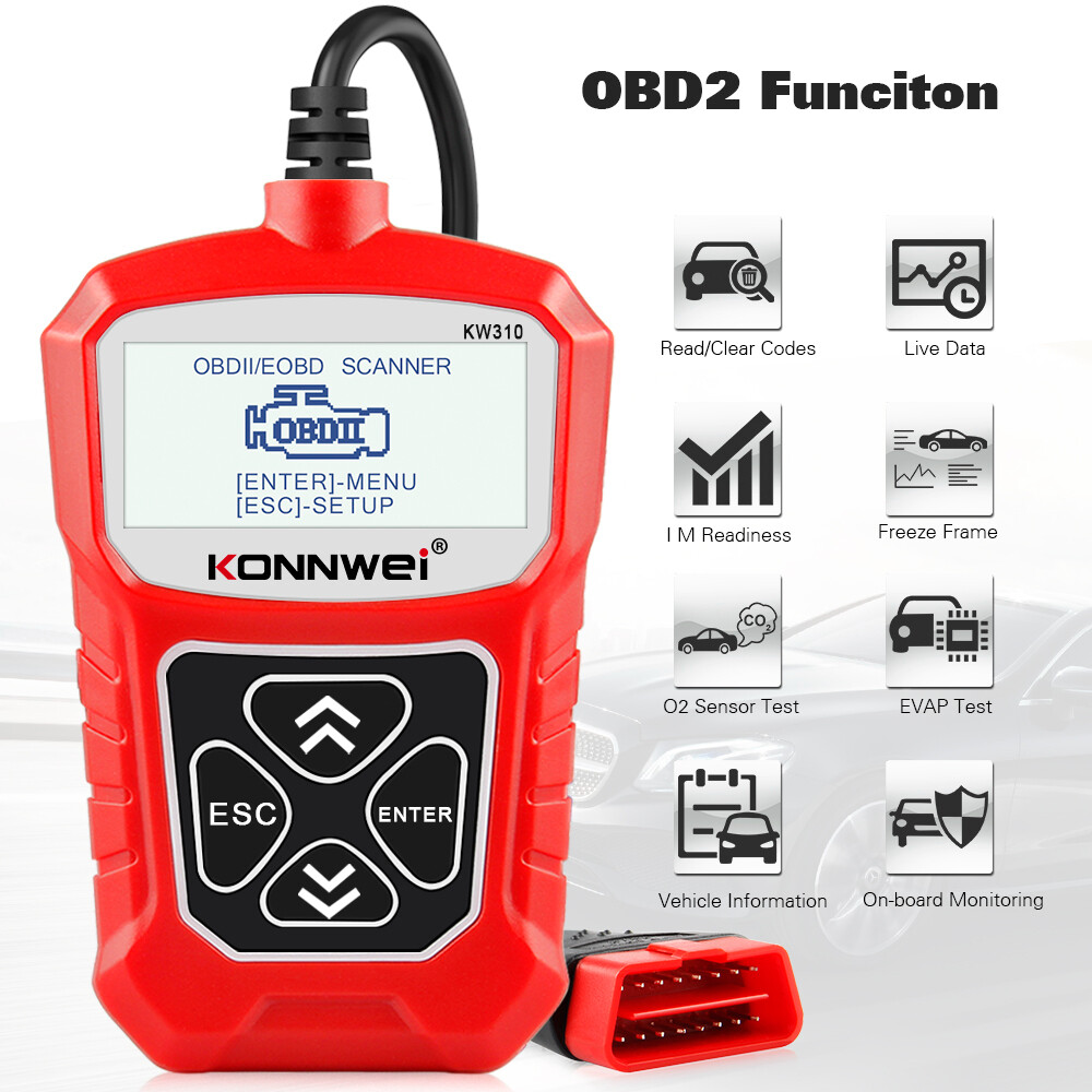 KONNWEI KW310 OBD2 Diagnostics Scanner Tool Check Engine Light Erases Codes