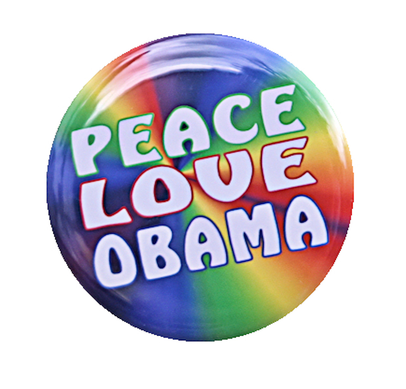 PEACE LOVE OBAMA - Button Pinback Badge 1.5" Campaign