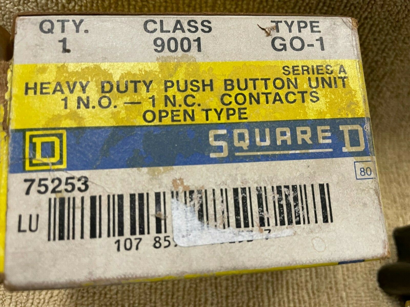 Square D Class 9001 Type GO-1 Heavy Duty Push Button Unit