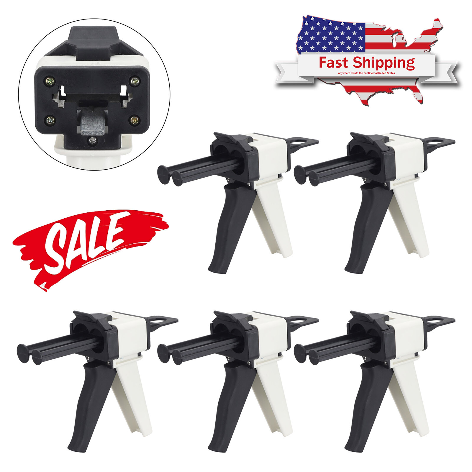 5PACKS Dental 1:1/2:1 Universal Dispenser Mixing Dispensing Gun Impression
