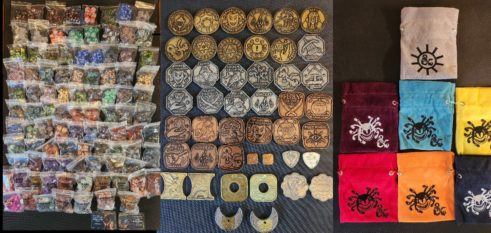 Dungeons and Dragons Xanathar's Treasure Pack Coins, Dice & Bags D&D