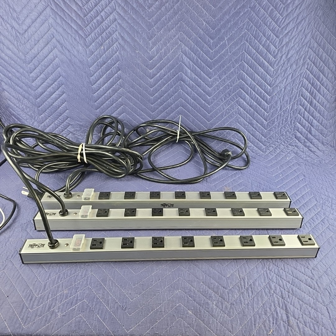 (Lot of 3) Tripp-Lite PS2408 Vertical 24" Power Strip 8-Outlet 15A 120VAC