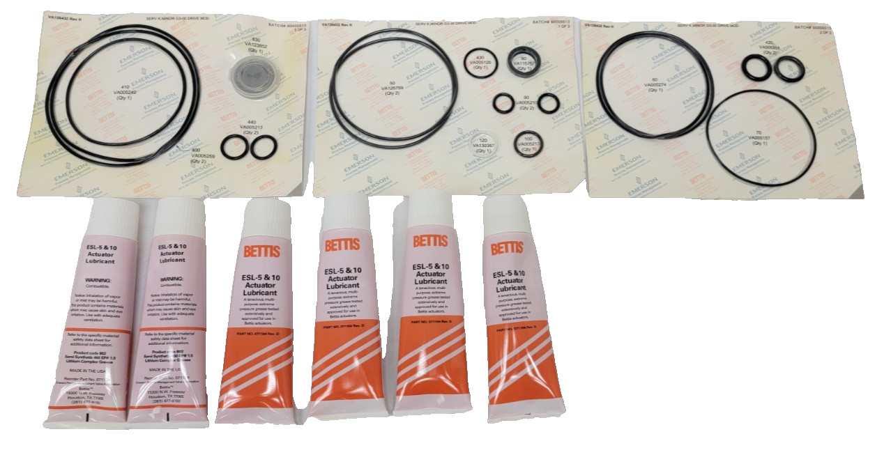 Emerson Bettis P/N VA126432 Rev H Minor Service Kit for G3-00 Drive Module