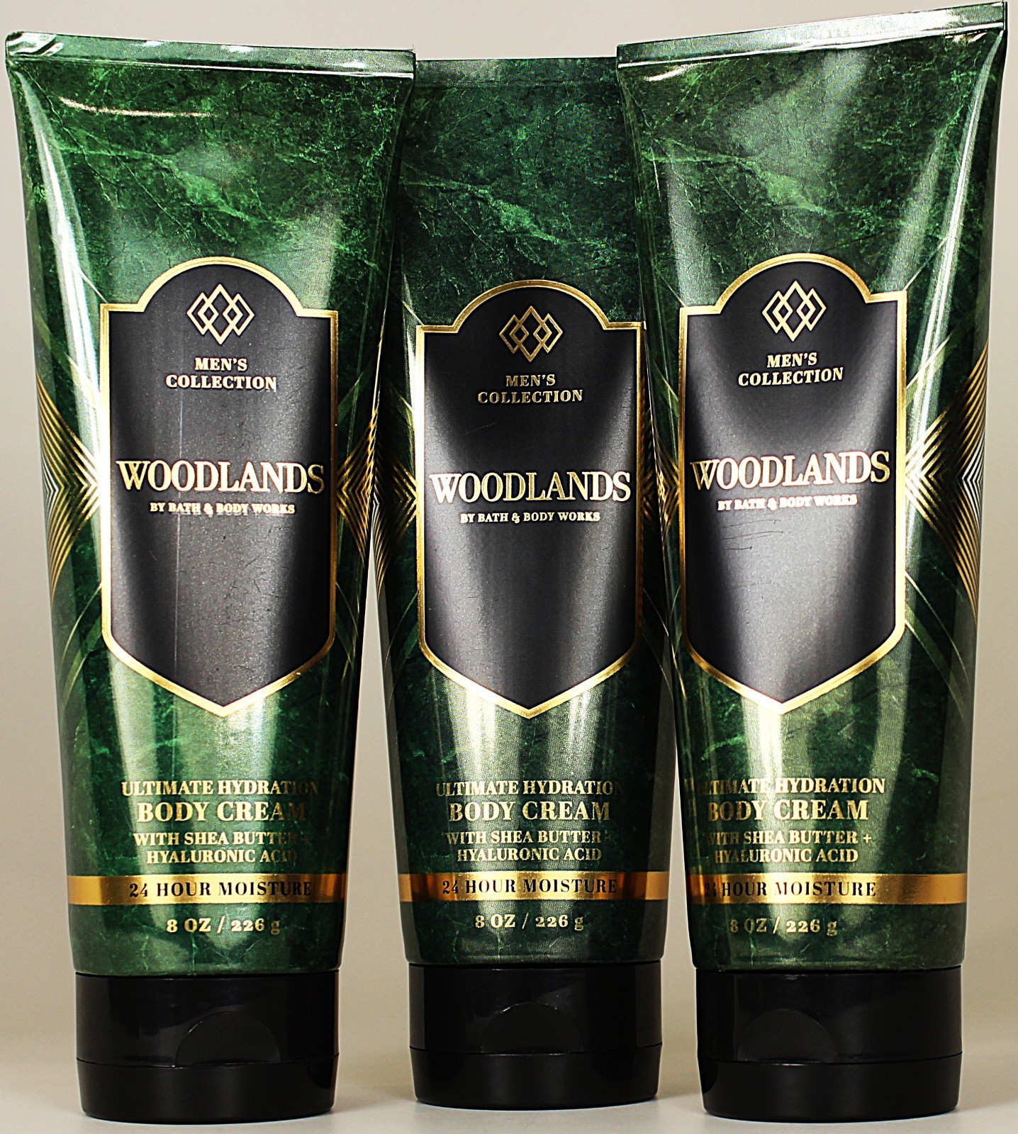 QTY 3 - Bath & Body Works WOODLANDS Body Cream Lotion Moisturizer 8oz