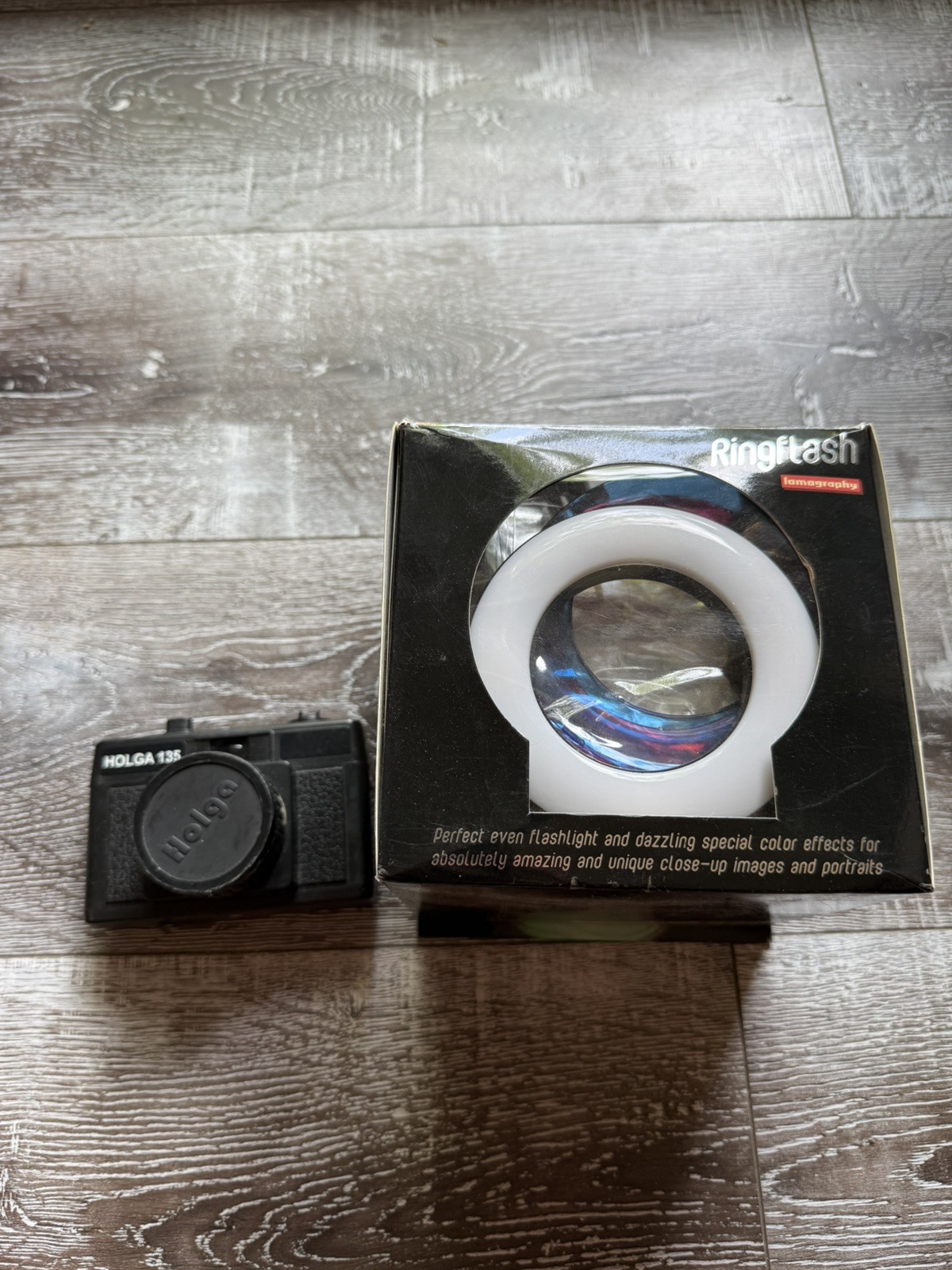 Lomography Ring Flash and Holga 135 camera