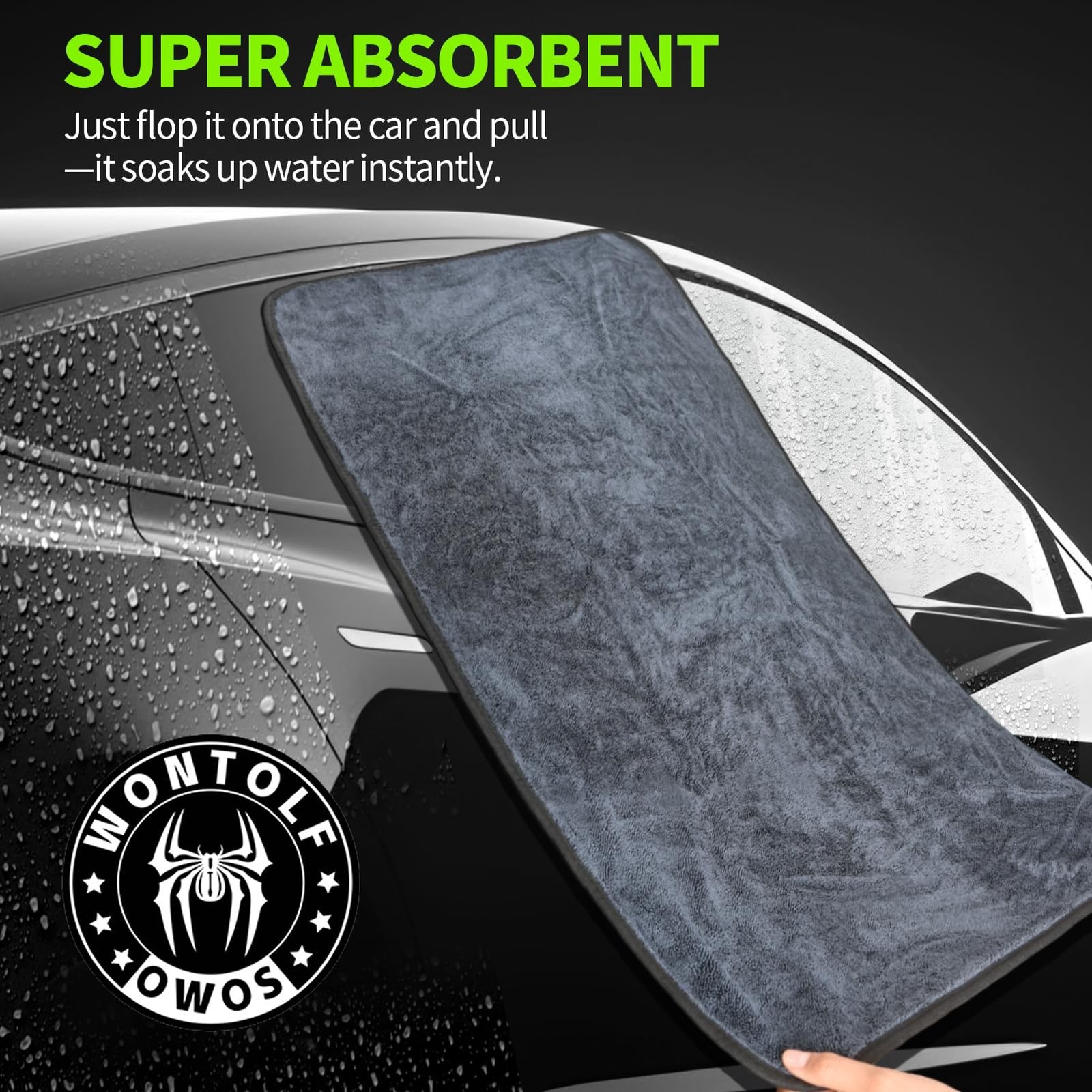 Wontolf Ultra Absorbent Car Drying Towels with Storage Bag, Extra Large Micro...