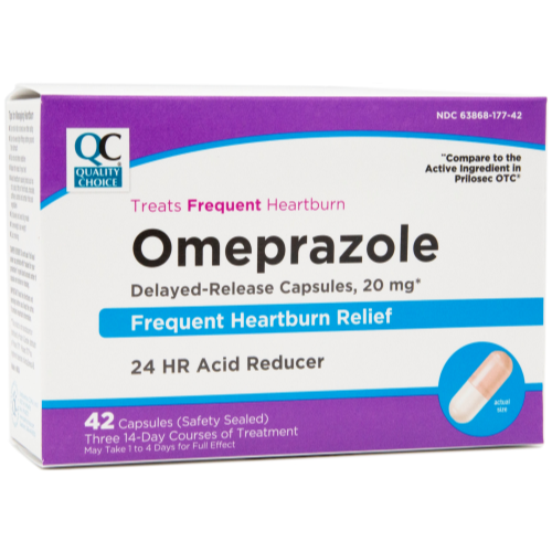 Quality Choice Omeprazole Delayed Release Acid Reducer 20Mg 42 Tabs Each