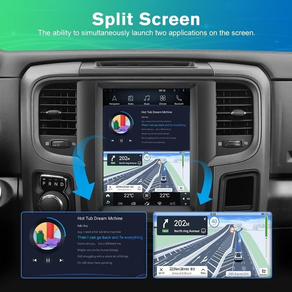 9.7" 64GB Android 13 Car Radio Stereo Carplay GPS Navi For Dodge RAM 2013-2018