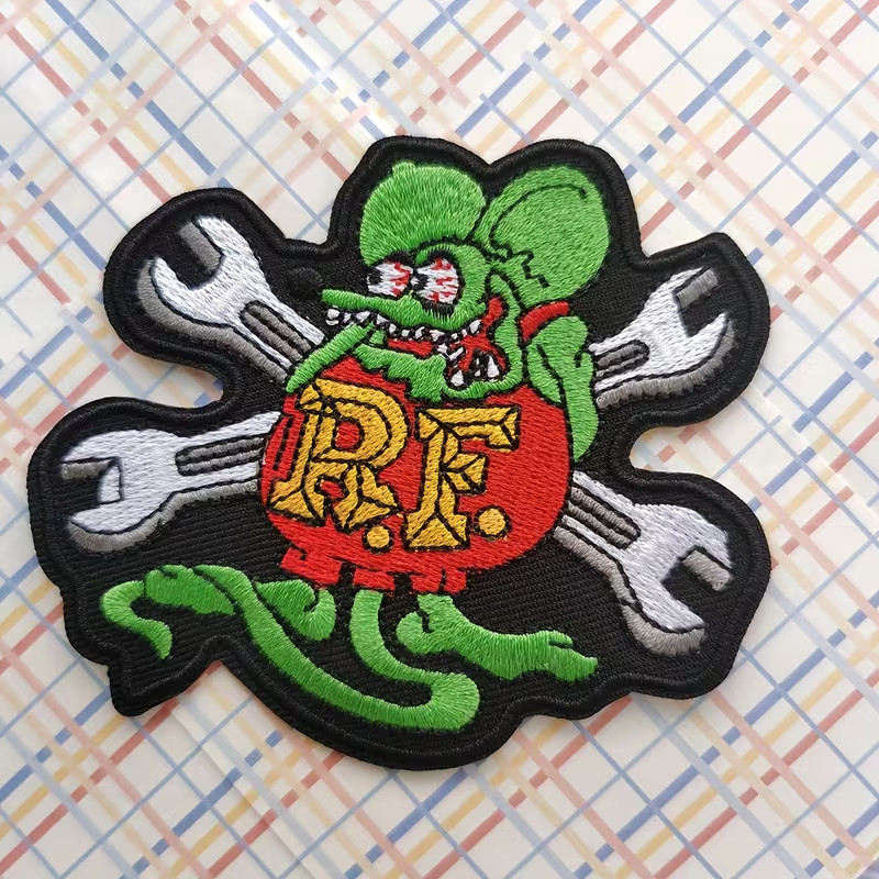 RAT FINK Retro Vintage Style Iron On Patch Patch 9x8cm Hot Rod