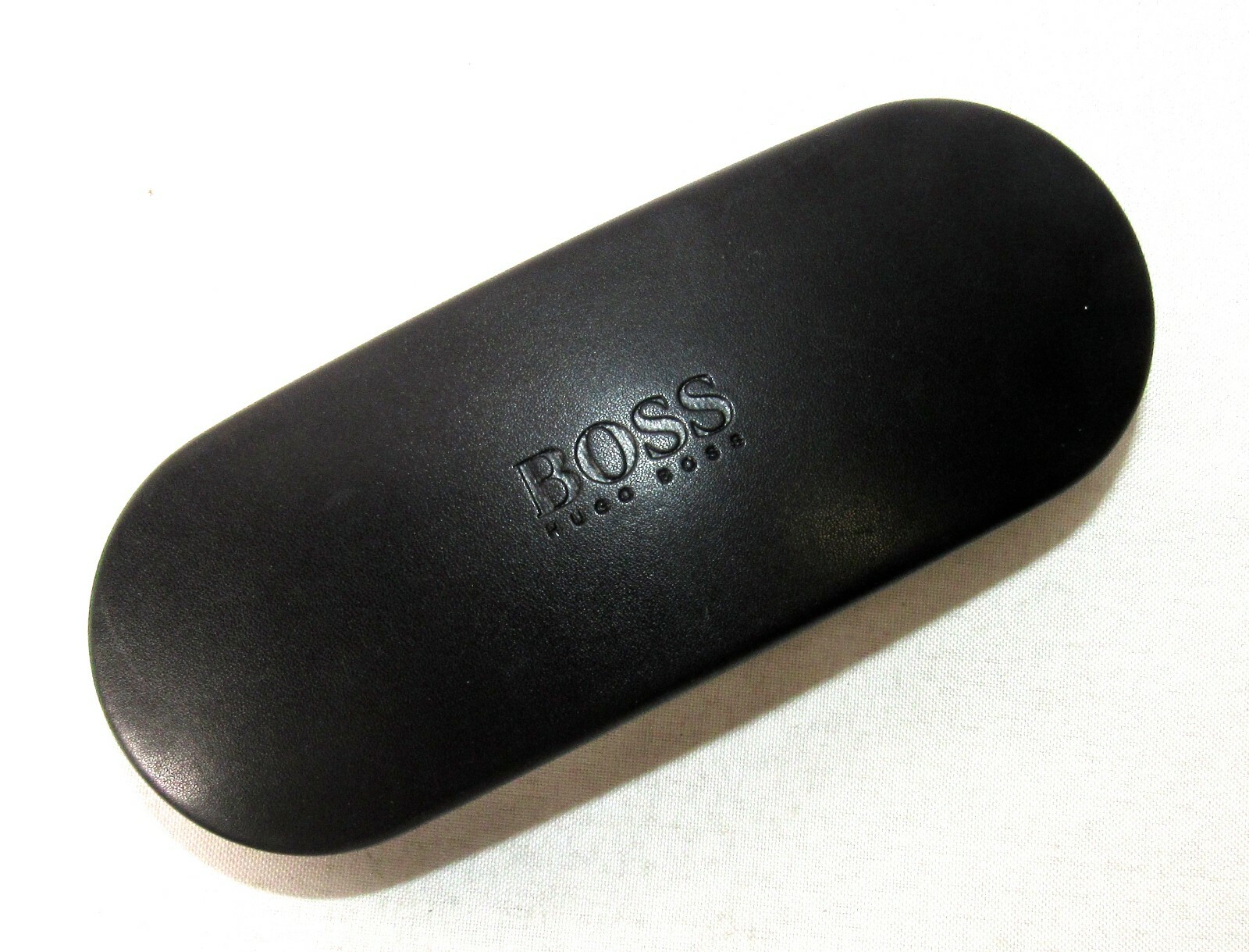 HUGO BOSS Sunglasses Eyeglasses Clamshell Case Black w/ Lens Cloth 2.75" x 7"