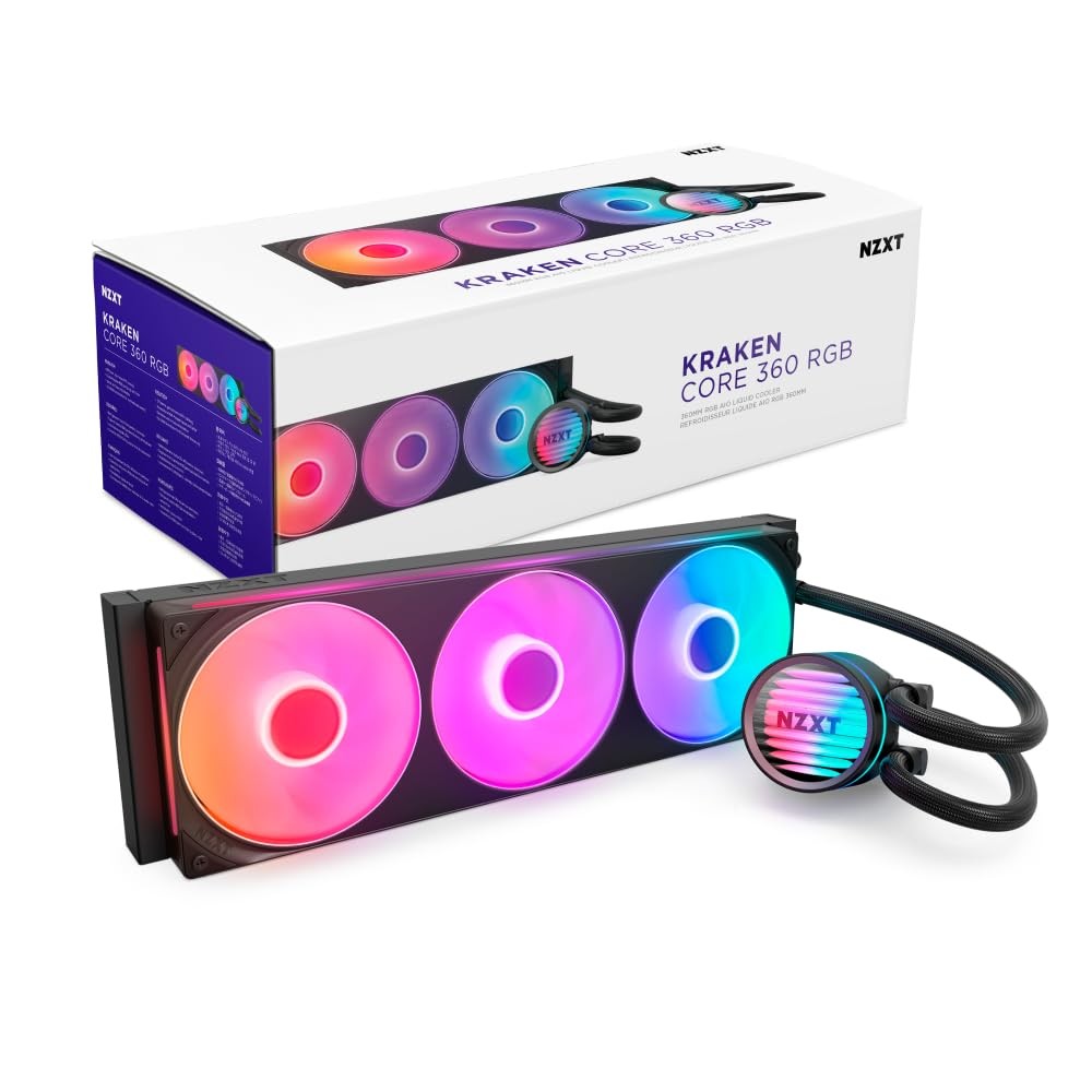 Nzxt Kraken Core 360 Rgb - Aio Cpu Liquid Cooler - 360 Mm Radiator - 360 Mm