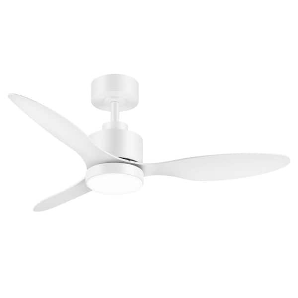 Breezary Sawyer 42 in White Ceiling Fan LED Light Remote 6-Speed Indoor