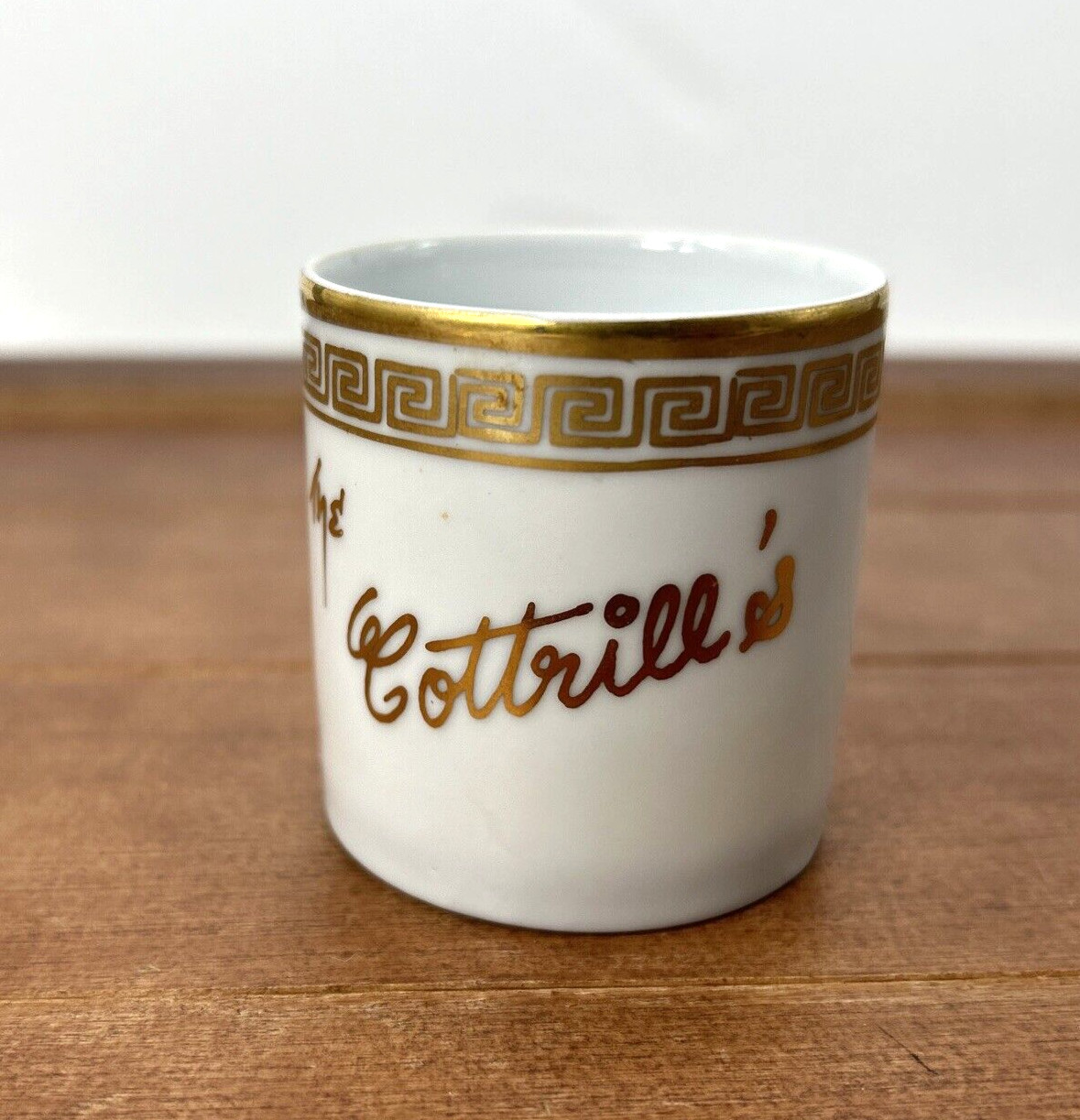 The Cottrill's 2" Ceramic Shot Glass Gold Trim Collectible Souvenir, Lefton