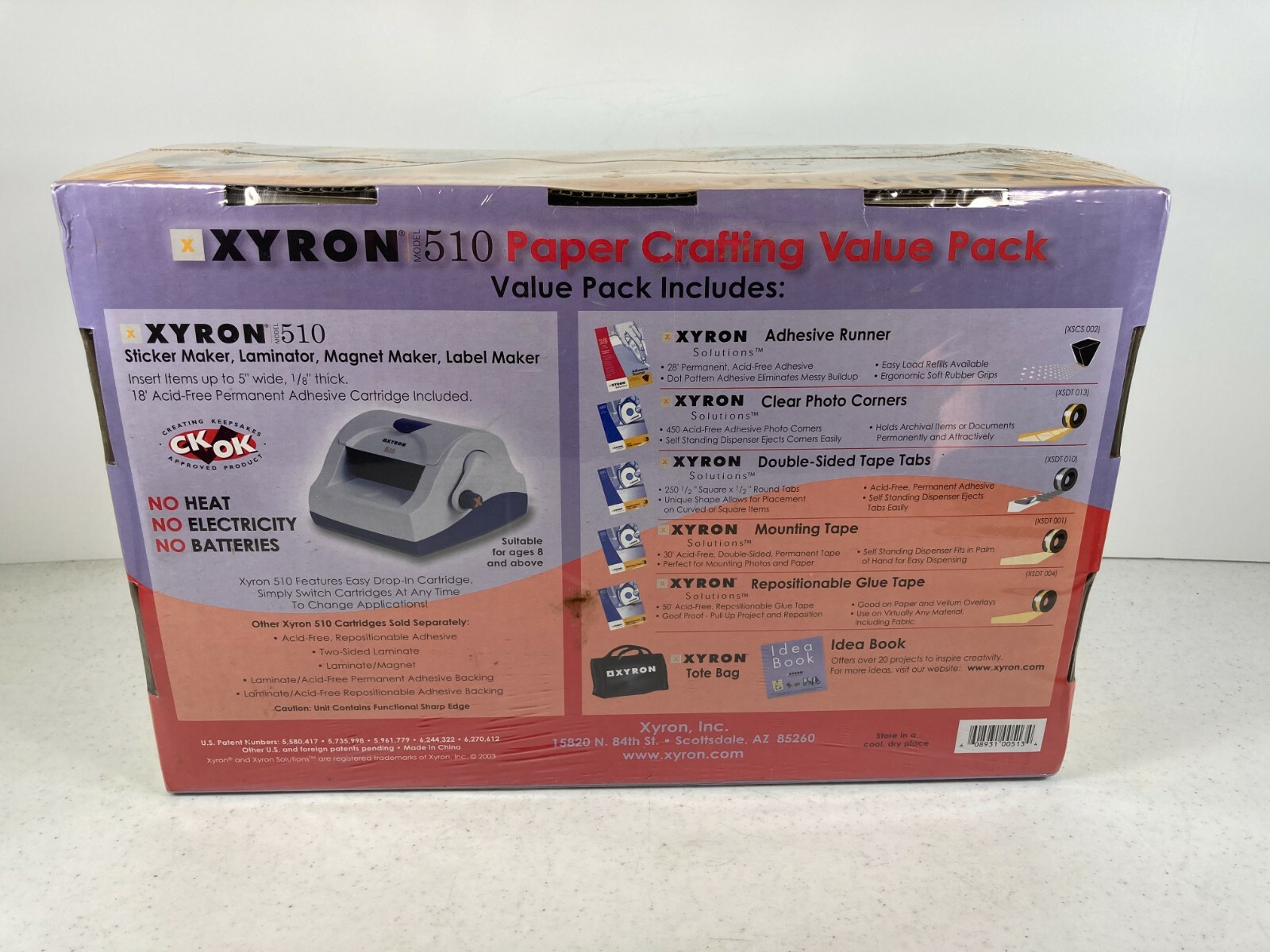 Xyron 510 Paper Crafing Value Pack Sticker Magnet Label Maker Laminator