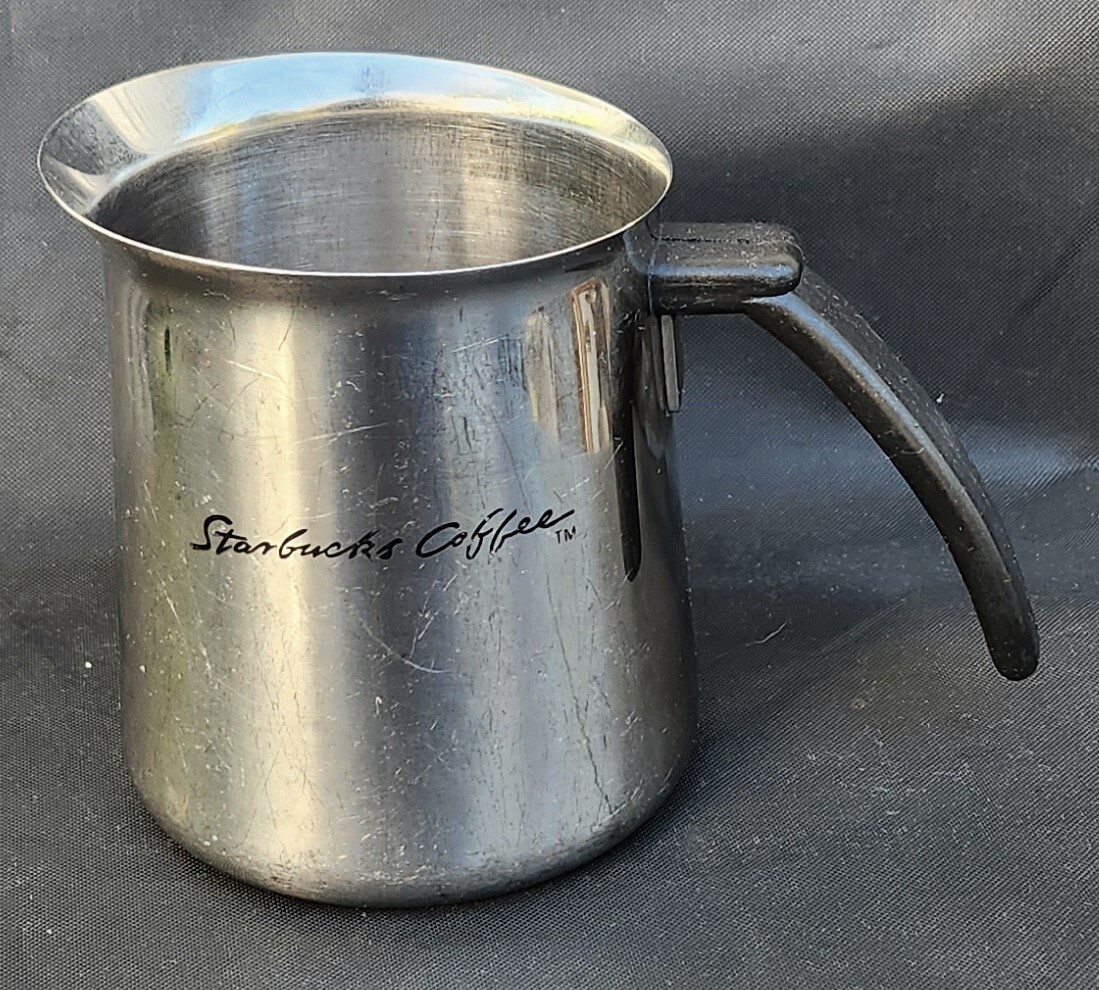 Starbucks 2000 Barista Stainless Steel Frother/ Steamer w/ Black Handle (VGUC)