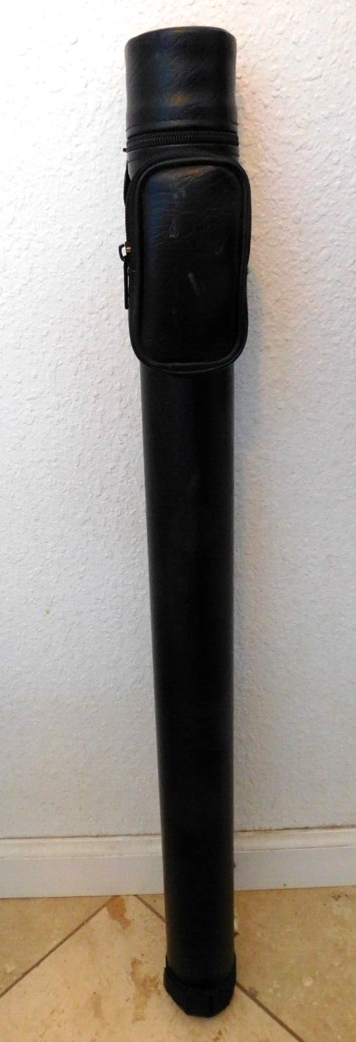 Hard Pool Round Cue Case Black 1x1 Billiard Stick Carrying 1 Shaft 1 Butt/Pocket