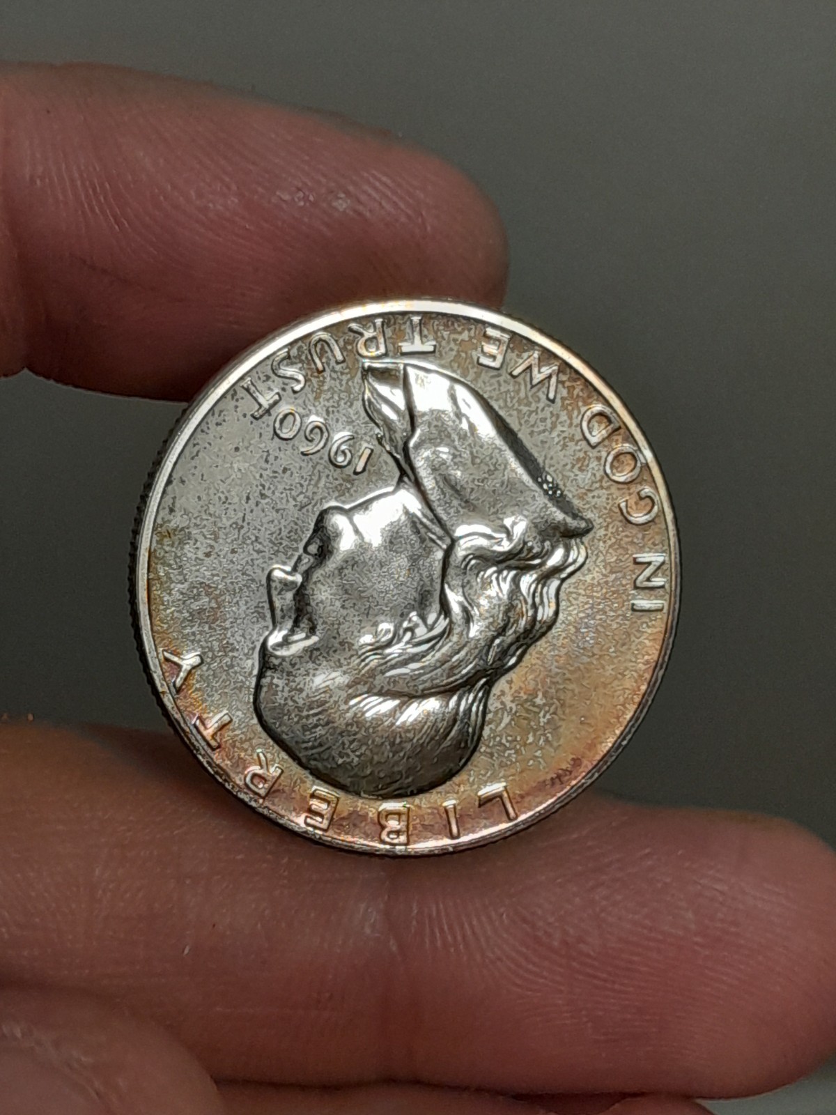 1960 Proof Franklin Half Dollar Toned