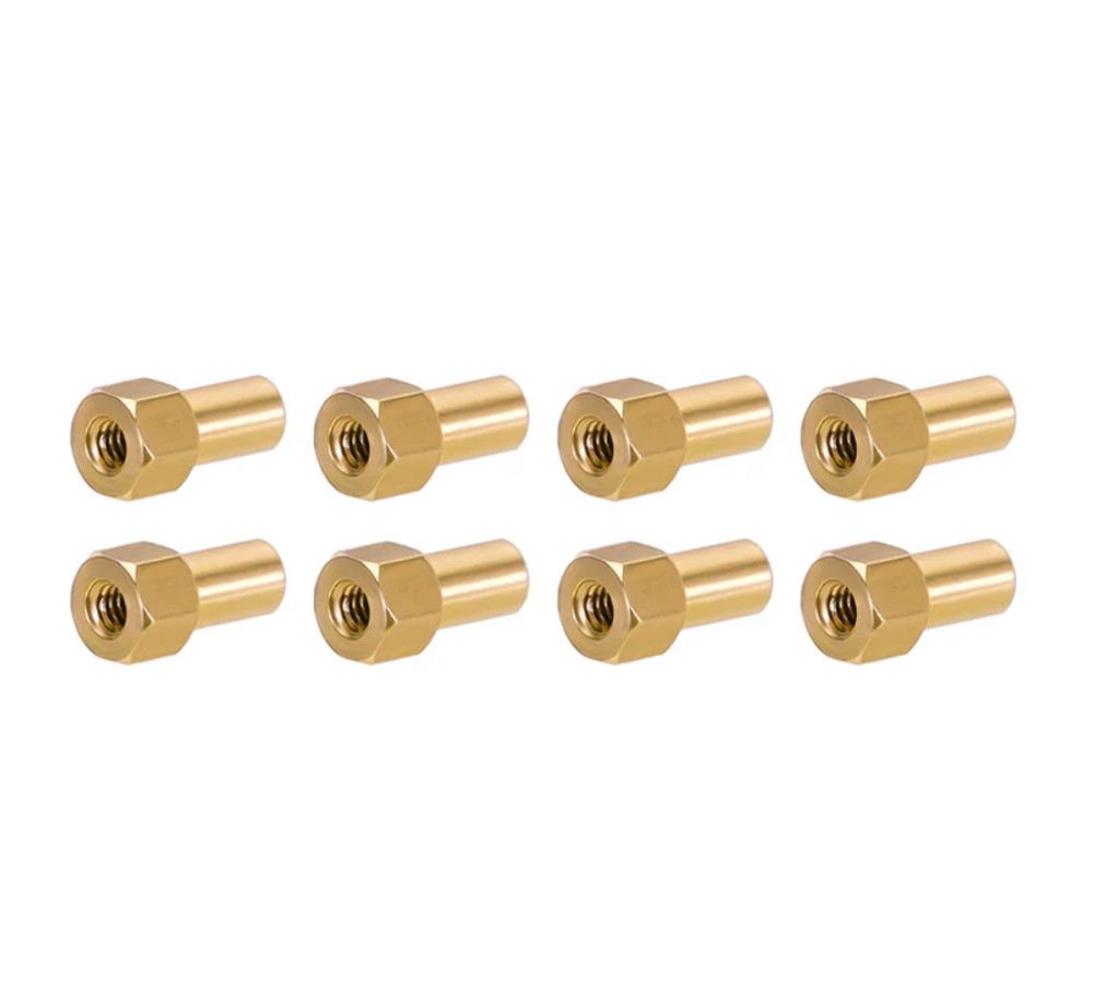 INJORA M2 Brass Nuts for INJORA +5mm SCX24 Wheel Hex Extenders (INJSCX24-128-8)