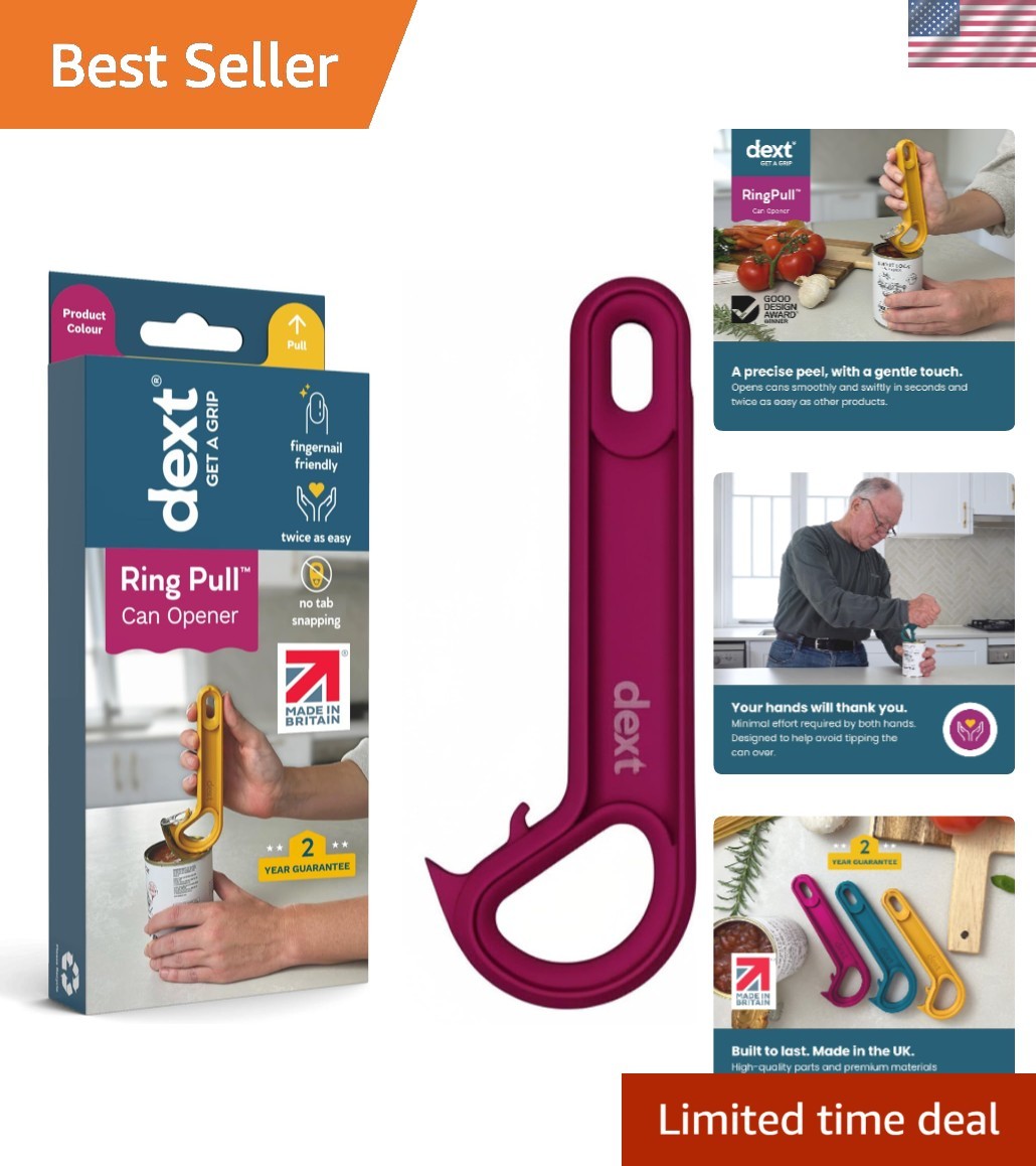 Ring Pull Can Opener, Pop Can Opener for Seniors, Arthritis, and Parkinson’s, Ea